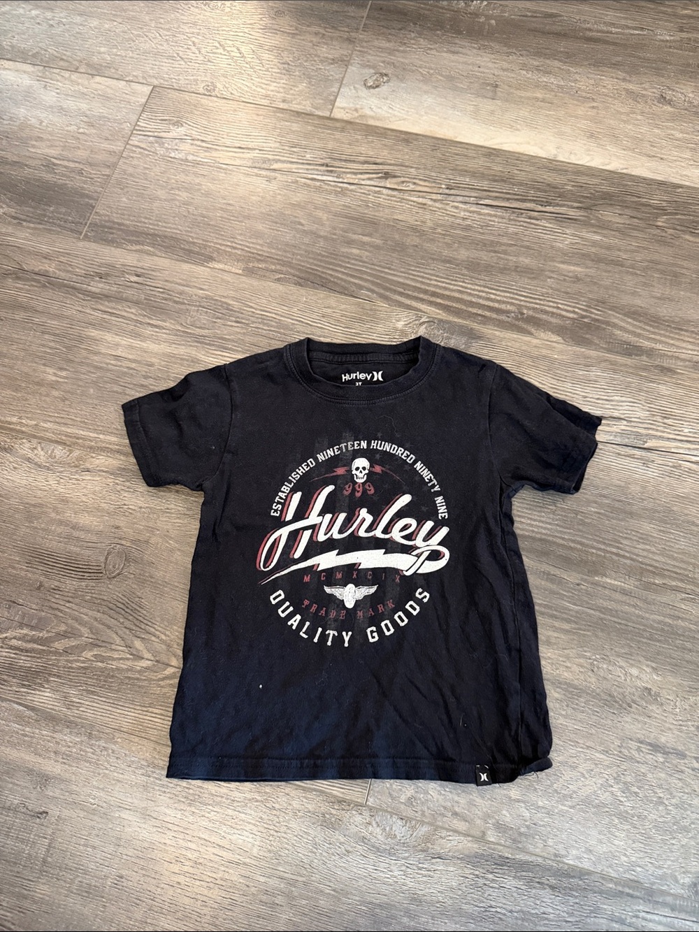 Hurley Black Kids Short-Sleeve Logo Tee with Graphic
